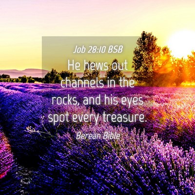 Picture 04 - Job 28:10 BSB - He hews out channels in the rocks, and his eyes - Bible Verse Picture