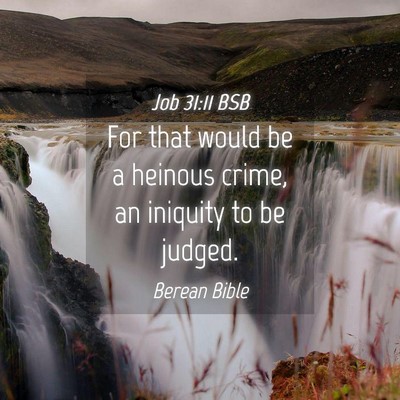 Picture 04 - Job 31:11 BSB - For that would be a heinous crime, an iniquity to - Bible Verse Picture