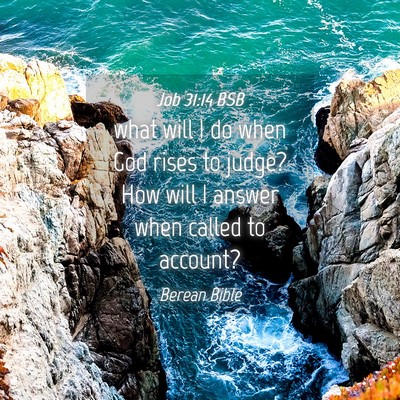 Picture 04 - Job 31:14 BSB - what will I do when God rises to judge? How will - Bible Verse Picture