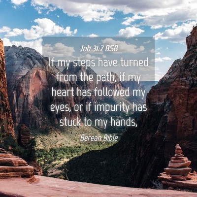 Picture 04 - Job 31:7 BSB - If my steps have turned from the path, if my - Bible Verse Picture