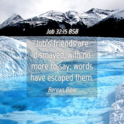 Picture 04 - Job 32:15 BSB - Job’s friends are dismayed, with no more to - Bible Verse Picture