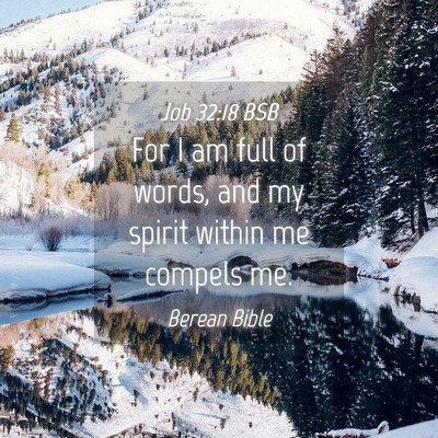Picture 04 - Job 32:18 BSB - For I am full of words, and my spirit within me - Bible Verse Picture