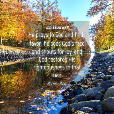 Picture 04 - Job 33:26 BSB - He prays to God and finds favor; he sees God’s - Bible Verse Picture