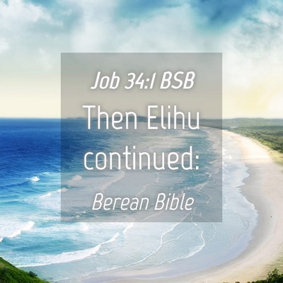 Picture 04 - Job 34:1 BSB - Then Elihu - Bible Verse Picture