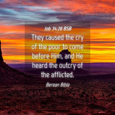Picture 04 - Job 34:28 BSB - They caused the cry of the poor to come before - Bible Verse Picture