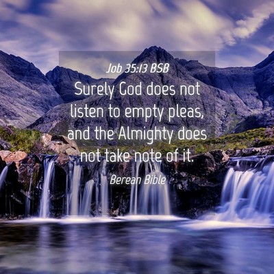 Picture 04 - Job 35:13 BSB - Surely God does not listen to empty pleas, and - Bible Verse Picture