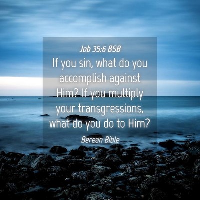 Picture 04 - Job 35:6 BSB - If you sin, what do you accomplish against Him? - Bible Verse Picture