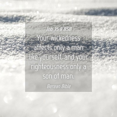Picture 04 - Job 35:8 BSB - Your wickedness affects only a man like yourself, - Bible Verse Picture