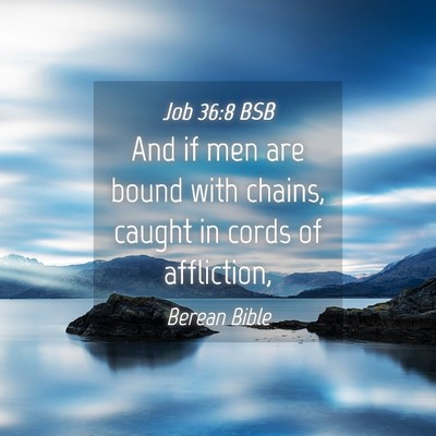 Picture 04 - Job 36:8 BSB - And if men are bound with chains, caught in cords - Bible Verse Picture