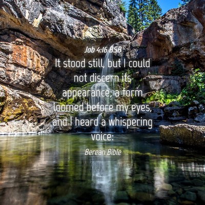 Picture 04 - Job 4:16 BSB - It stood still, but I could not discern its - Bible Verse Picture