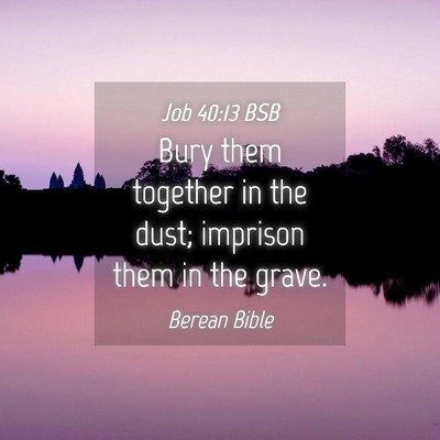 Picture 04 - Job 40:13 BSB - Bury them together in the dust; imprison them in - Bible Verse Picture