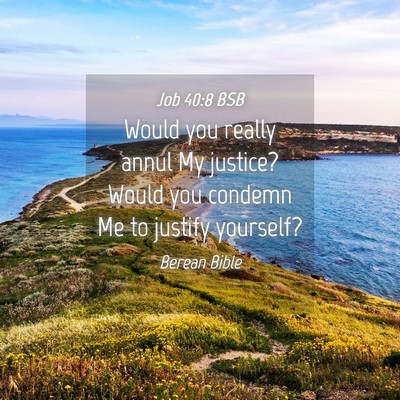 Picture 04 - Job 40:8 BSB - Would you really annul My justice? Would you - Bible Verse Picture