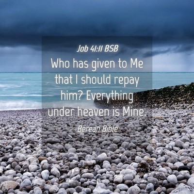 Picture 04 - Job 41:11 BSB - Who has given to Me that I should repay him? - Bible Verse Picture