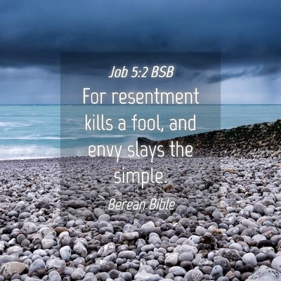 Picture 04 - Job 5:2 BSB - For resentment kills a fool, and envy slays the - Bible Verse Picture