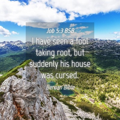 Picture 04 - Job 5:3 BSB - I have seen a fool taking root, but suddenly his - Bible Verse Picture