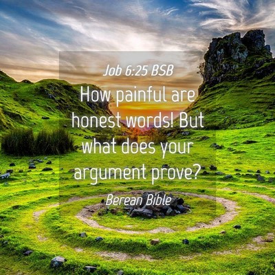Picture 04 - Job 6:25 BSB - How painful are honest words! But what does your - Bible Verse Picture