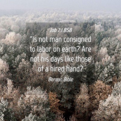 Picture 04 - Job 7:1 BSB - “Is not man consigned to labor on earth? Are - Bible Verse Picture