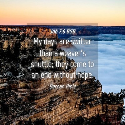 Picture 04 - Job 7:6 BSB - My days are swifter than a weaver’s shuttle; - Bible Verse Picture