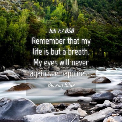 Picture 04 - Job 7:7 BSB - Remember that my life is but a breath. My eyes - Bible Verse Picture