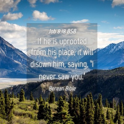 Picture 04 - Job 8:18 BSB - If he is uprooted from his place, it will disown - Bible Verse Picture