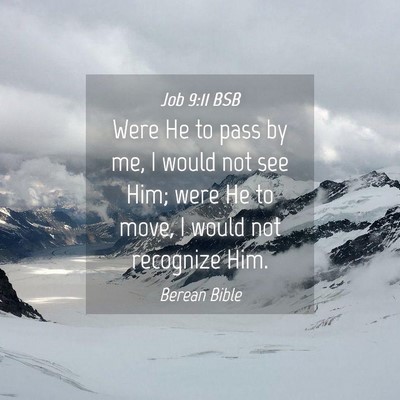 Picture 04 - Job 9:11 BSB - Were He to pass by me, I would not see Him; were - Bible Verse Picture