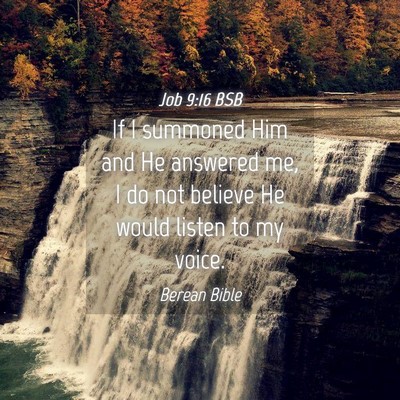 Picture 04 - Job 9:16 BSB - If I summoned Him and He answered me, I do not - Bible Verse Picture