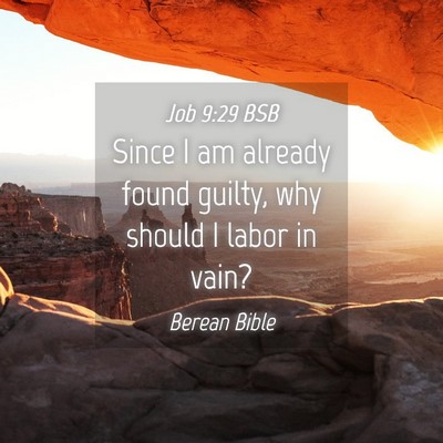Picture 04 - Job 9:29 BSB - Since I am already found guilty, why should I - Bible Verse Picture