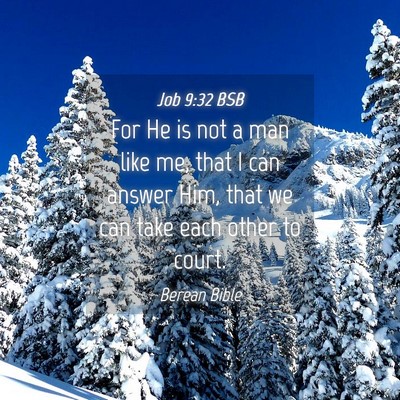 Picture 04 - Job 9:32 BSB - For He is not a man like me, that I can answer - Bible Verse Picture