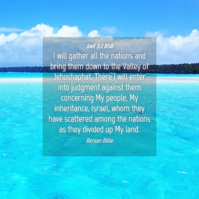 Picture 04 - Joel 3:2 BSB - I will gather all the nations and bring them down - Bible Verse Picture