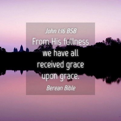 Picture 04 - John 1:16 BSB - From His fullness we have all received grace upon - Bible Verse Picture