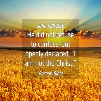 Picture 04 - John 1:20 BSB - He did not refuse to confess, but openly - Bible Verse Picture