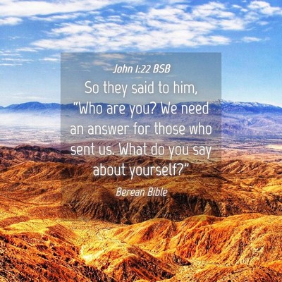 Picture 04 - John 1:22 BSB - So they said to him, “Who are you? We need an - Bible Verse Picture
