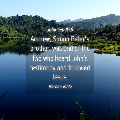 Picture 04 - John 1:40 BSB - Andrew, Simon Peter’s brother, was one of the - Bible Verse Picture