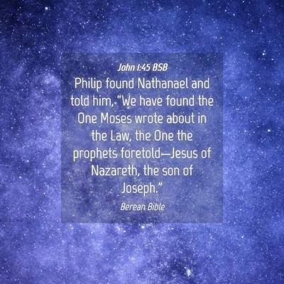 Picture 04 - John 1:45 BSB - Philip found Nathanael and told him, “We have - Bible Verse Picture