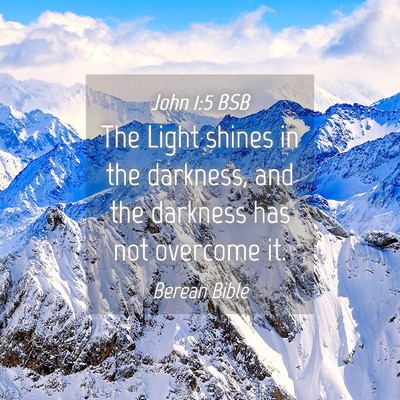 Picture 04 - John 1:5 BSB - The Light shines in the darkness, and the - Bible Verse Picture