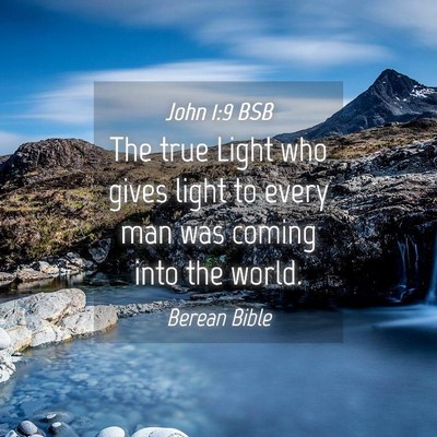Picture 04 - John 1:9 BSB - The true Light who gives light to every man was - Bible Verse Picture