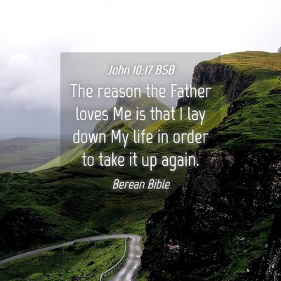 Picture 04 - John 10:17 BSB - The reason the Father loves Me is that I lay down - Bible Verse Picture