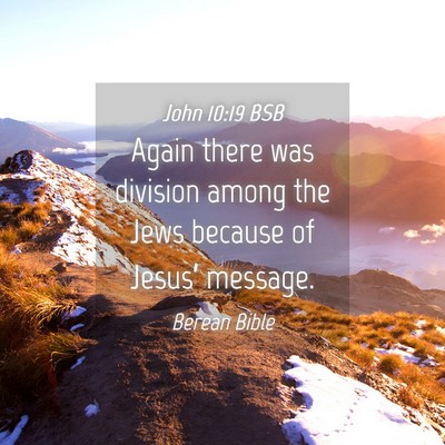 Picture 04 - John 10:19 BSB - Again there was division among the Jews because - Bible Verse Picture