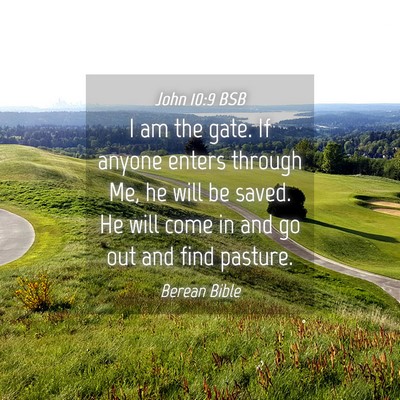Picture 04 - John 10:9 BSB - I am the gate. If anyone enters through Me, he - Bible Verse Picture