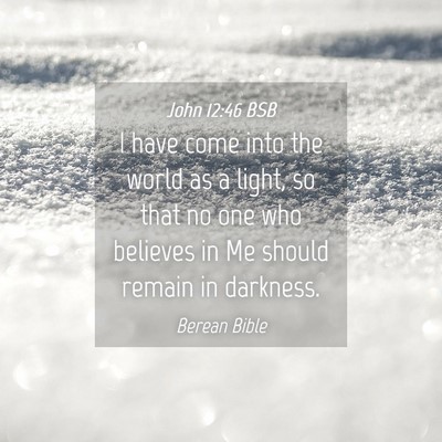 Picture 04 - John 12:46 BSB - I have come into the world as a light, so that no - Bible Verse Picture