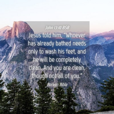 Picture 04 - John 13:10 BSB - Jesus told him, “Whoever has already bathed - Bible Verse Picture