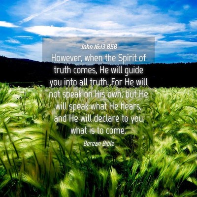 Picture 04 - John 16:13 BSB - However, when the Spirit of truth comes, He will - Bible Verse Picture