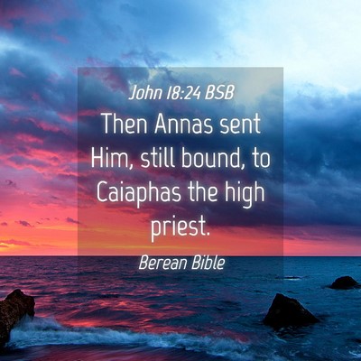 Picture 04 - John 18:24 BSB - Then Annas sent Him, still bound, to Caiaphas the - Bible Verse Picture