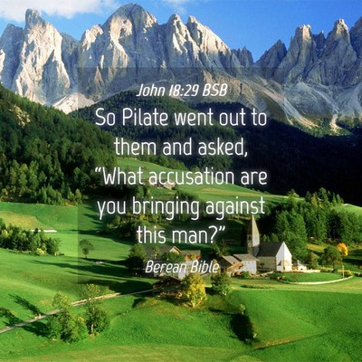 Picture 04 - John 18:29 BSB - So Pilate went out to them and asked, “What - Bible Verse Picture