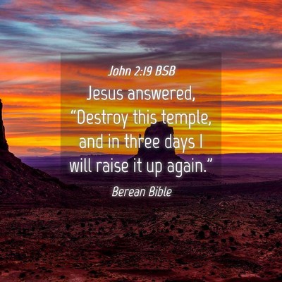 Picture 04 - John 2:19 BSB - Jesus answered, “Destroy this temple, and in - Bible Verse Picture