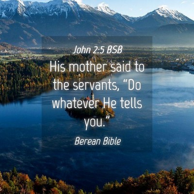 Picture 04 - John 2:5 BSB - His mother said to the servants, “Do whatever - Bible Verse Picture