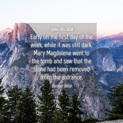 Picture 04 - John 20:1 BSB - Early on the first day of the week, while it was - Bible Verse Picture