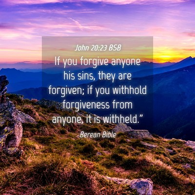Picture 04 - John 20:23 BSB - If you forgive anyone his sins, they are - Bible Verse Picture