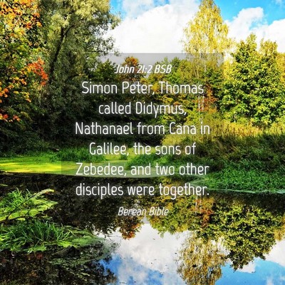Picture 04 - John 21:2 BSB - Simon Peter, Thomas called Didymus, Nathanael - Bible Verse Picture