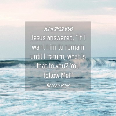 Picture 04 - John 21:22 BSB - Jesus answered, “If I want him to remain until - Bible Verse Picture